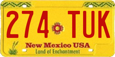 NM license plate 274TUK