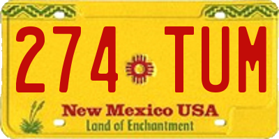 NM license plate 274TUM