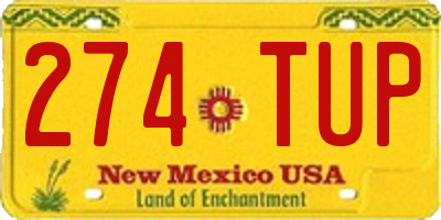 NM license plate 274TUP