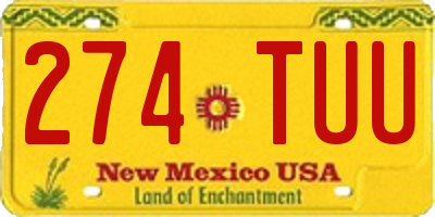 NM license plate 274TUU