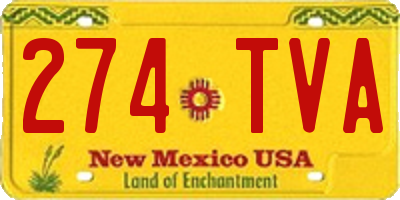 NM license plate 274TVA