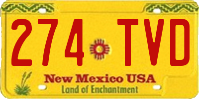 NM license plate 274TVD