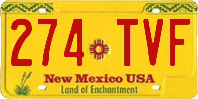 NM license plate 274TVF