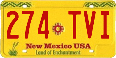 NM license plate 274TVI