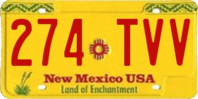 NM license plate 274TVV