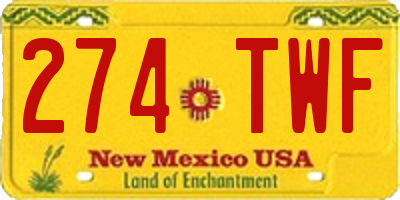 NM license plate 274TWF