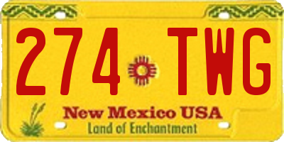 NM license plate 274TWG