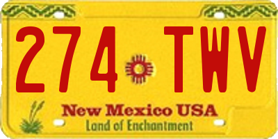 NM license plate 274TWV