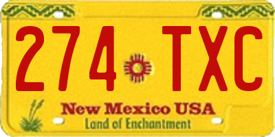 NM license plate 274TXC