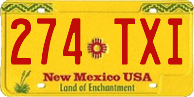 NM license plate 274TXI