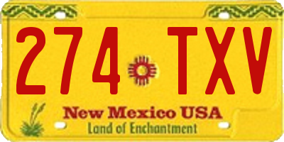 NM license plate 274TXV