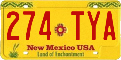 NM license plate 274TYA
