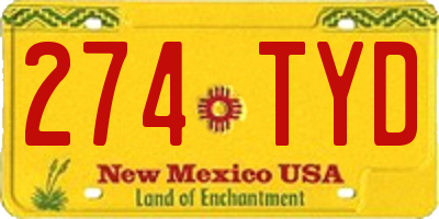 NM license plate 274TYD