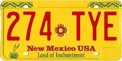 NM license plate 274TYE