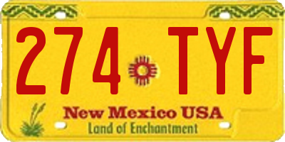 NM license plate 274TYF