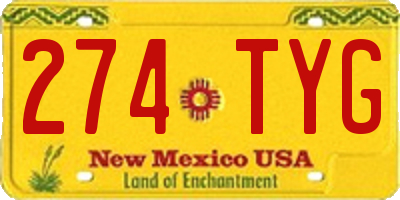 NM license plate 274TYG