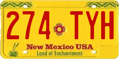 NM license plate 274TYH
