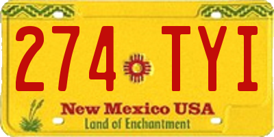 NM license plate 274TYI