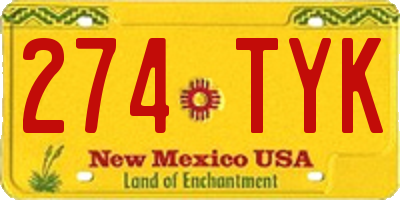 NM license plate 274TYK