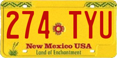 NM license plate 274TYU
