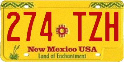 NM license plate 274TZH