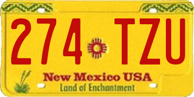 NM license plate 274TZU