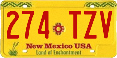 NM license plate 274TZV