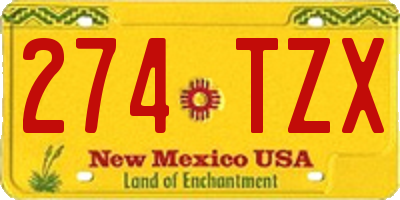 NM license plate 274TZX