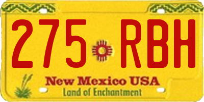 NM license plate 275RBH