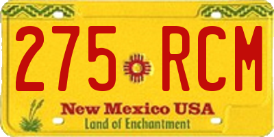 NM license plate 275RCM