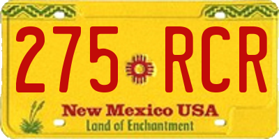 NM license plate 275RCR