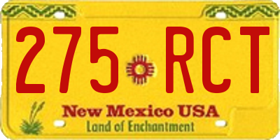 NM license plate 275RCT