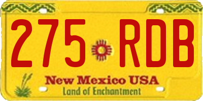 NM license plate 275RDB