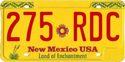 NM license plate 275RDC