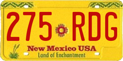 NM license plate 275RDG