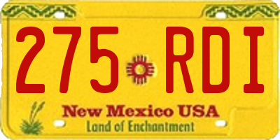 NM license plate 275RDI