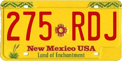 NM license plate 275RDJ