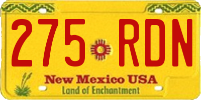 NM license plate 275RDN