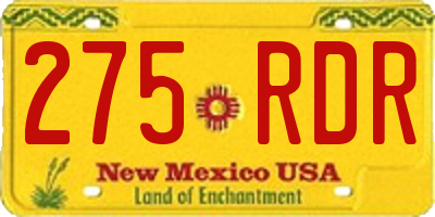 NM license plate 275RDR