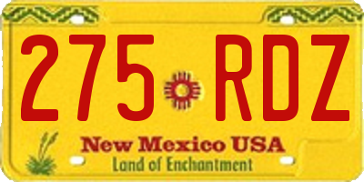 NM license plate 275RDZ