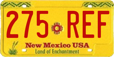 NM license plate 275REF