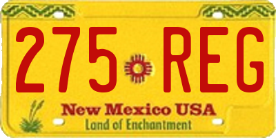 NM license plate 275REG