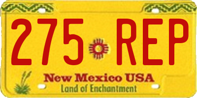 NM license plate 275REP