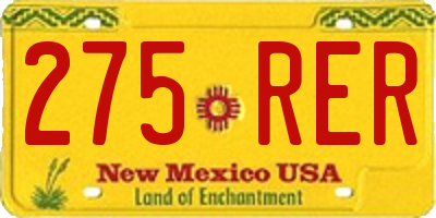 NM license plate 275RER