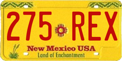 NM license plate 275REX