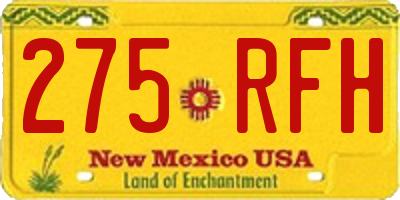 NM license plate 275RFH