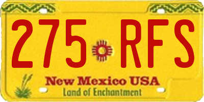 NM license plate 275RFS