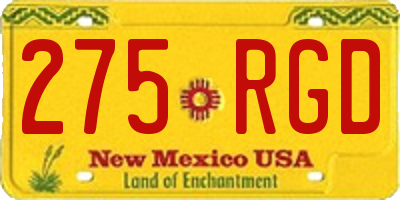 NM license plate 275RGD