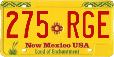 NM license plate 275RGE