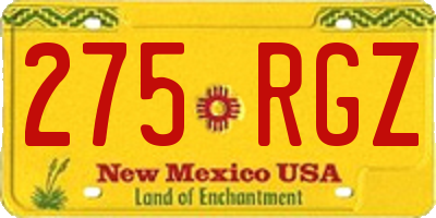 NM license plate 275RGZ
